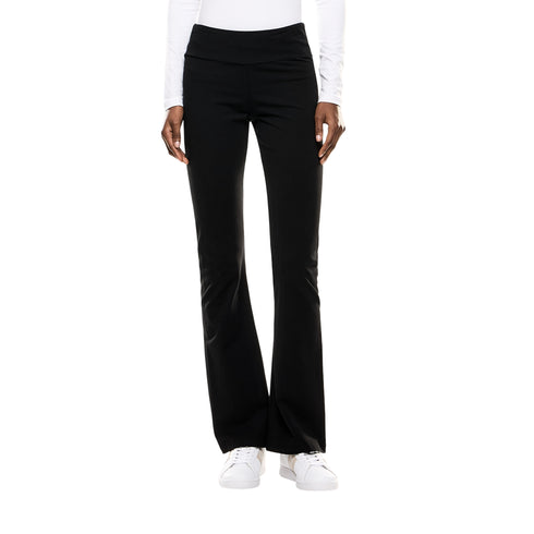 Leggings Donna flare, con fascia elastica in vita e logo posteriore